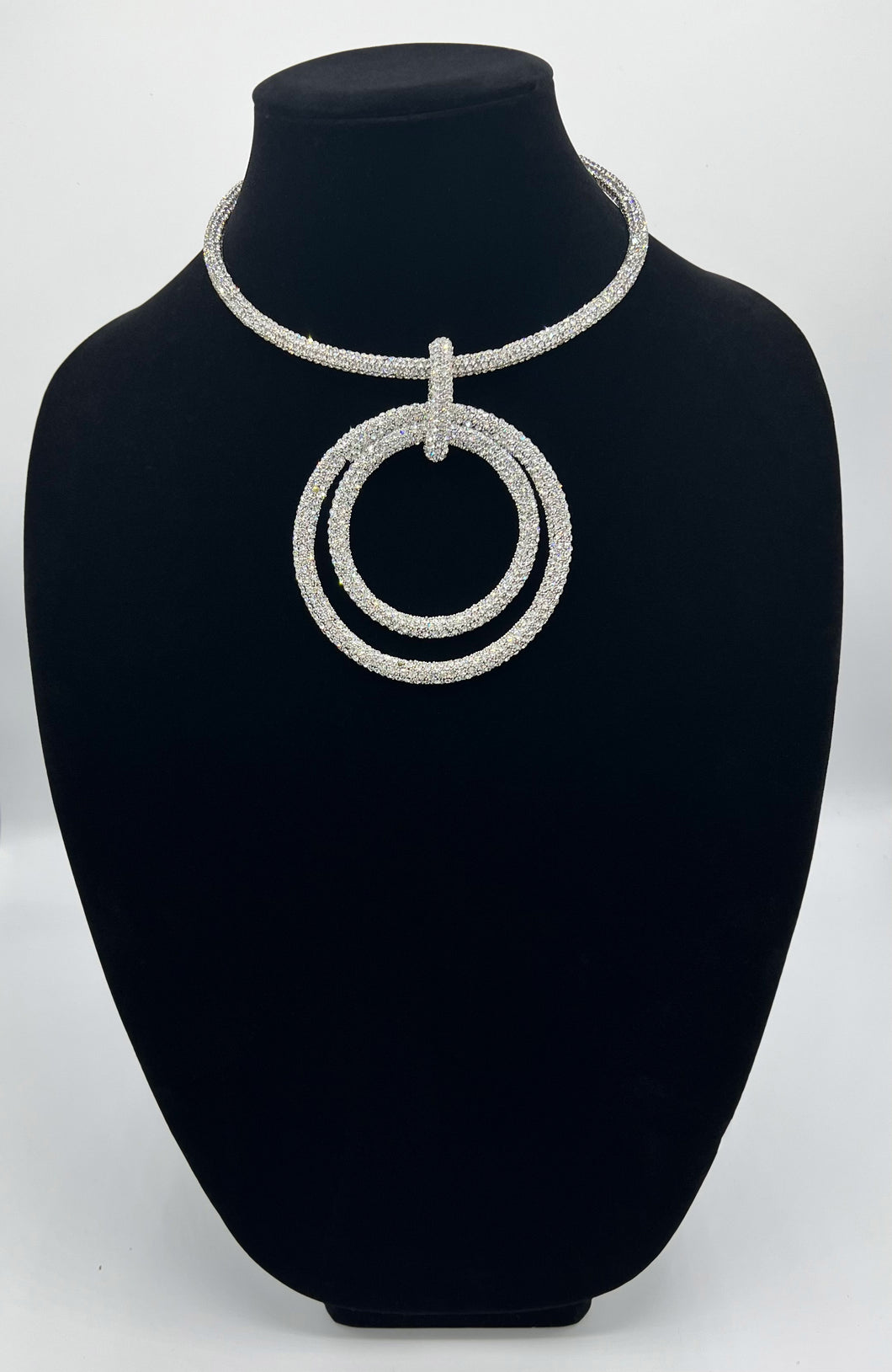 Bling Circle Drop Necklace