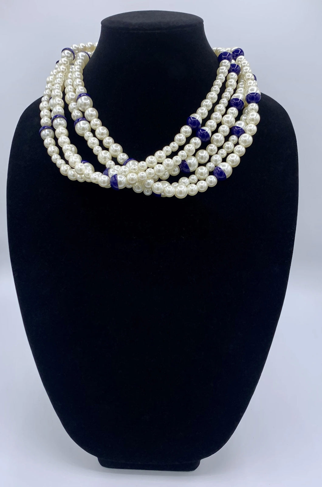 Pearl and Navy Necklace