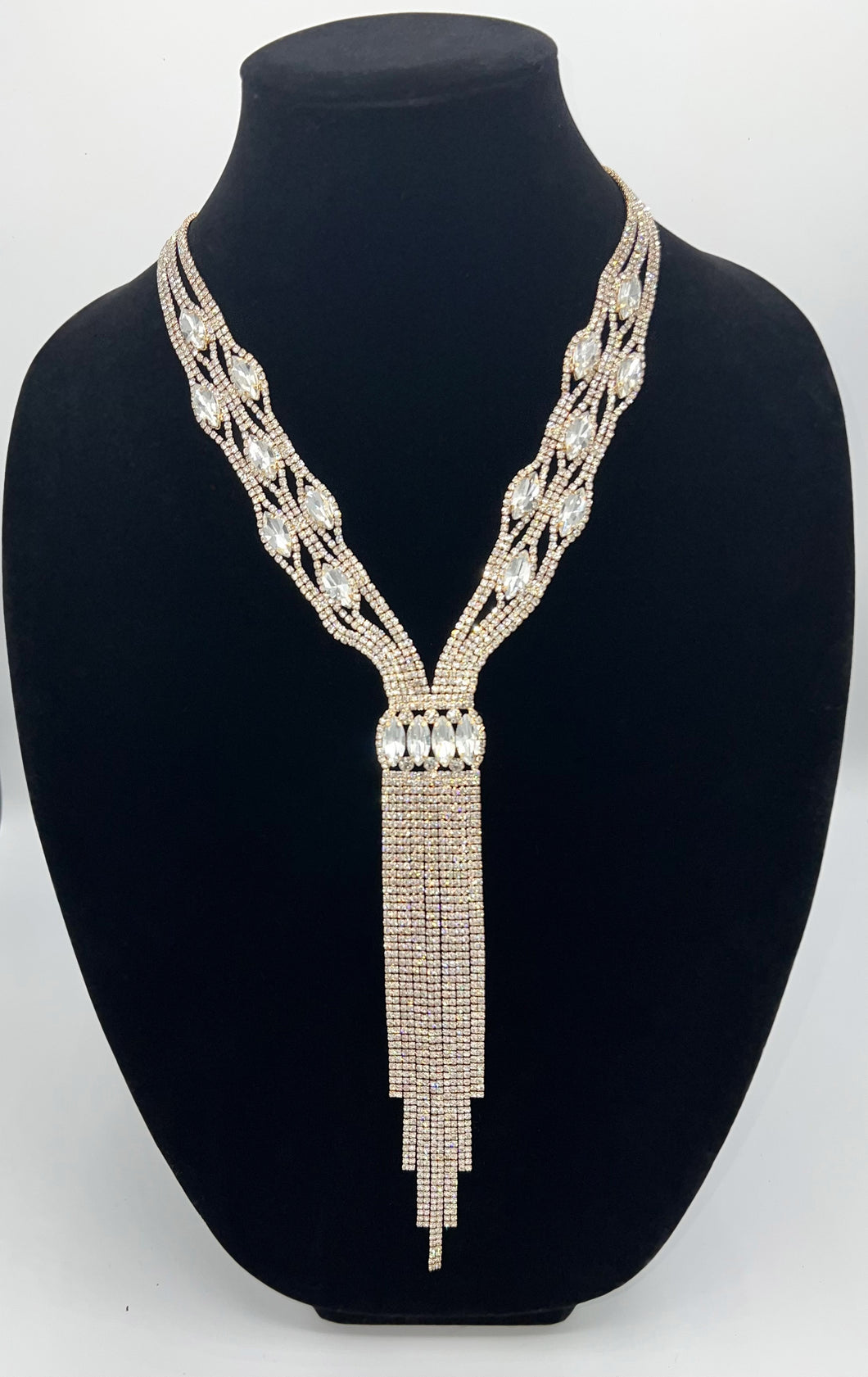 Bling Jewel Waterfall Necklace