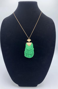 Green Tassel Necklace