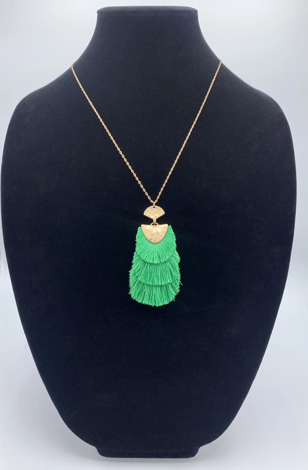 Green Tassel Necklace