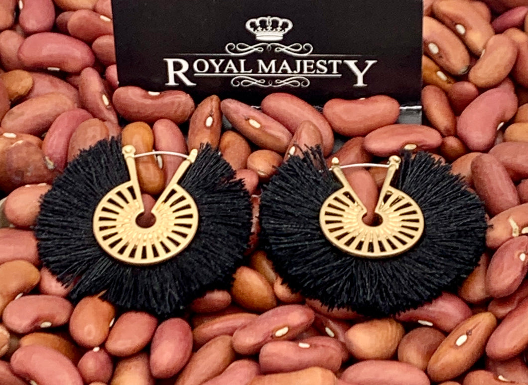 Black Fan Earrings