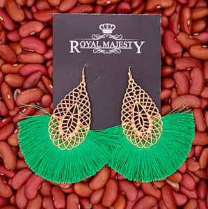 Green Tear Drop Earrings