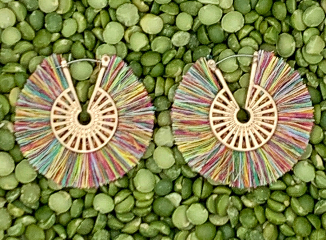 Multicolor Fan Earrings