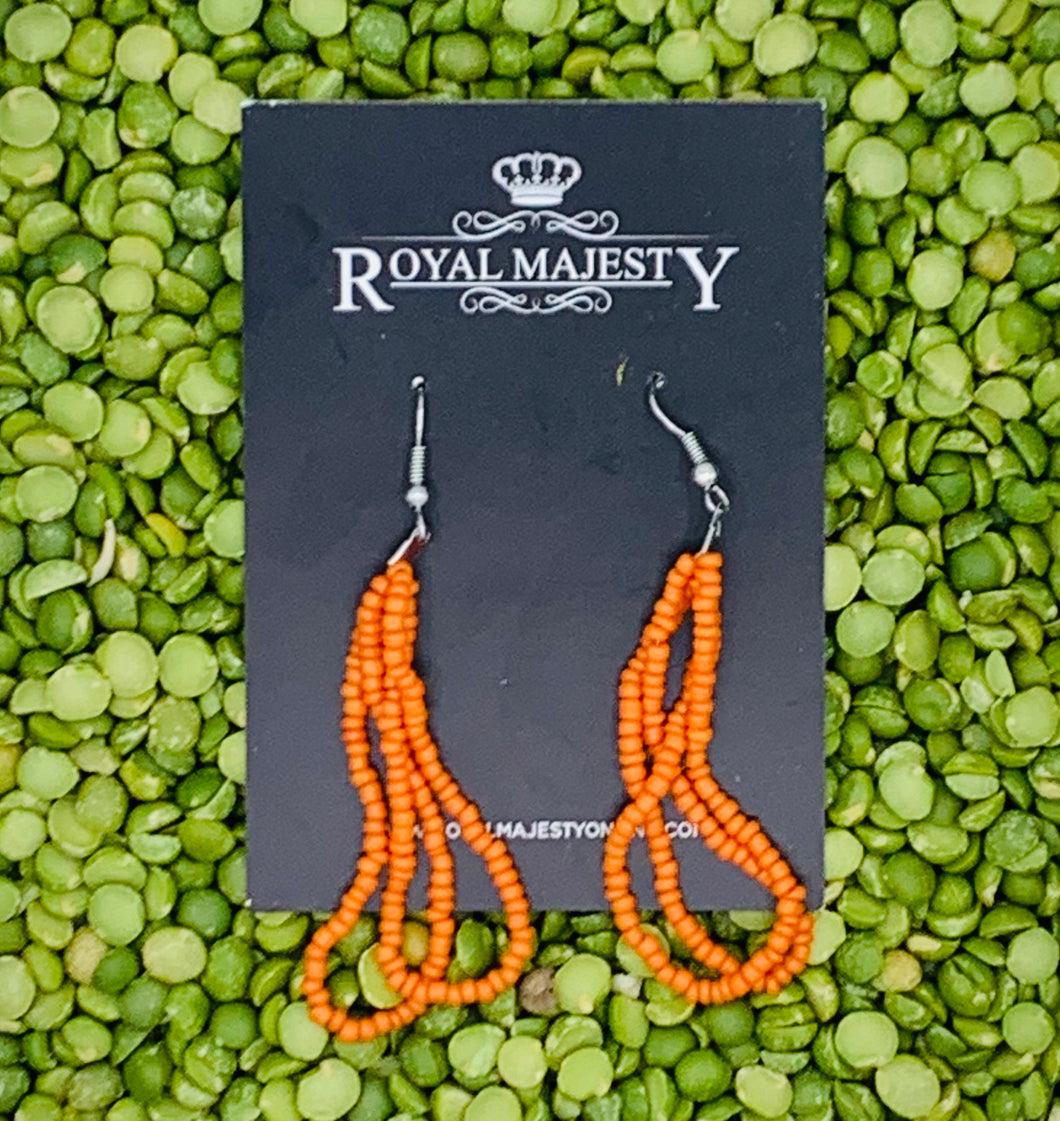 Orange Beaded Earrings